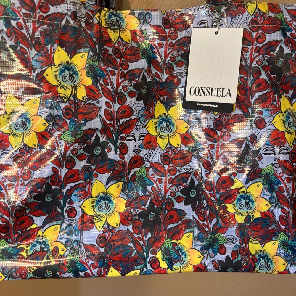 Sale! NEW Consuela Jumbo Tote Bag Sawyer Floral Sunflowers Yellow Red Blue NWT - Picture 5 of 16